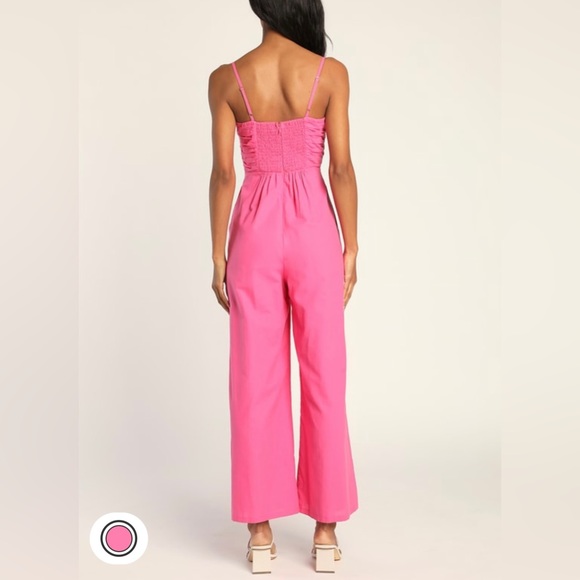 NWT Pink wide leg jumpsuit-lulu’s - Picture 3 of 4